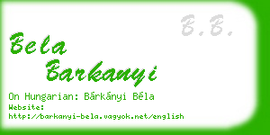 bela barkanyi business card